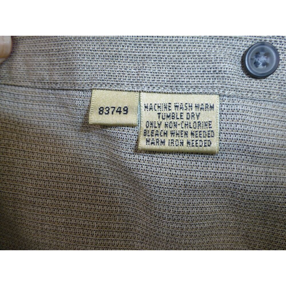 Bachrach Mens Beige Long Sleeve Button-Up Shirt L 16-16.5 100% Cotton - Picture 8 of 10